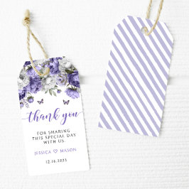 Violet blommigt bröllop tackar dig för att du före presentetikett