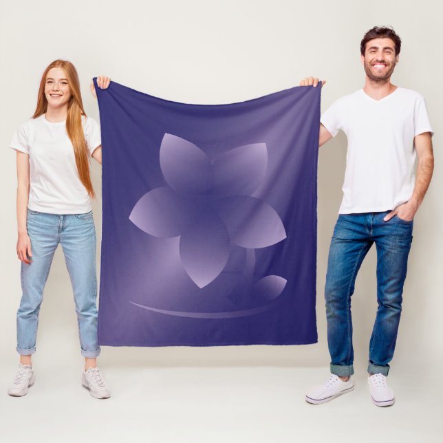 Violet Blommor Fleecefilt (På plats)