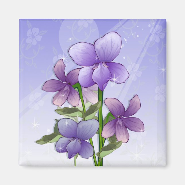 Violet blommor magnet (Framsidan)