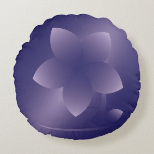 Violet Blommor Rund Kudde