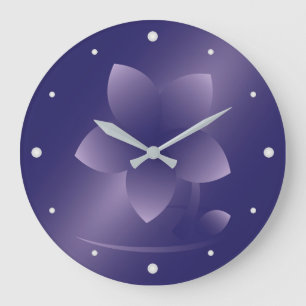 Violet Blommor Stor Klocka