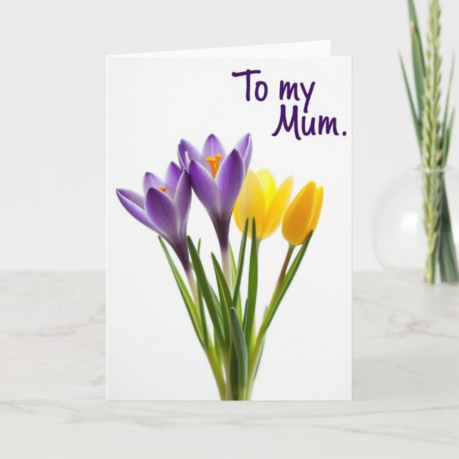 Violet Blooms Mum Card Kort (Framsida)