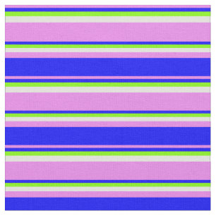 Violet, Blue, Chartreuse och Light Cyan Linjer Tyg
