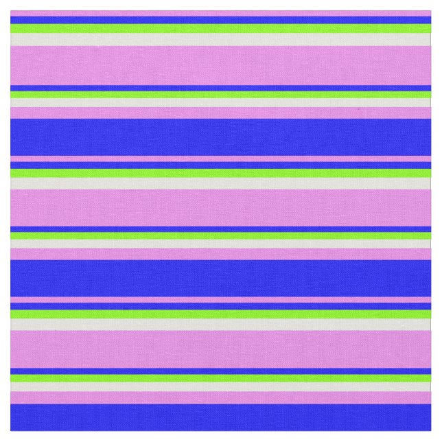 Violet, Blue, Chartreuse och Light Cyan Linjer Tyg (Närbild)