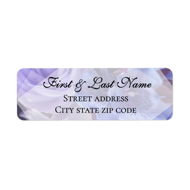 Violet Blue Florals Label Returadress Etikett (Framsidan)