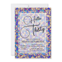 Violet Blue Mosaic Hej Trettio 30års födelsedag