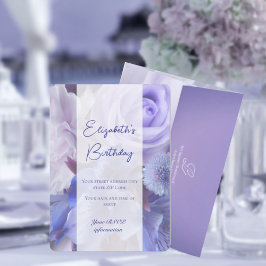 Violet Blue Ro Birthday-inbjudan Tack Kort