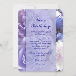 Violet Blue Rose Birthday Card Inbjudningar