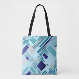 Violet Blue Teal Grått Aqua Slanted MCM-design Tygkasse