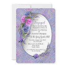 Violet blue Watercolor Ro & Tulips med Guld c