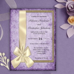 Violet Boho Rustic Bröllop Inbjudningar