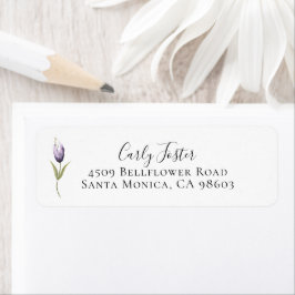 Violet botaniskt Blommigt Stem-Returadress Returadress Etikett