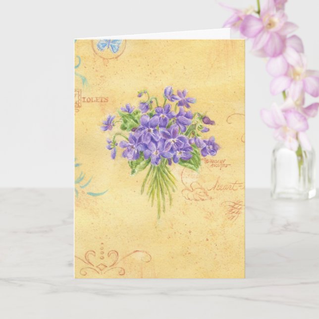 Violet Bouquet Blank Note-kort Kort (Orkide)