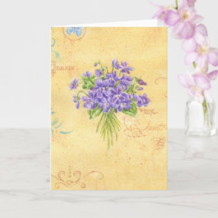 Violet Bouquet Blank Note-kort Kort