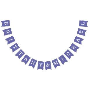 Violet Bröllop Bride och Groom Namn Enkel Lila Vimplar