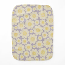 Violet Burp Cloth med enkla blommor