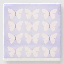 Violet Butterflies Marble Stone Underlägg