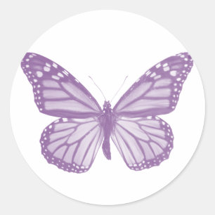 Violet Butterfly Sticker Runt Klistermärke