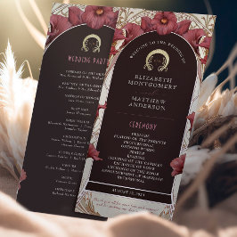 Violet Calla Lilies Bröllopsprogram Art nouveau Program