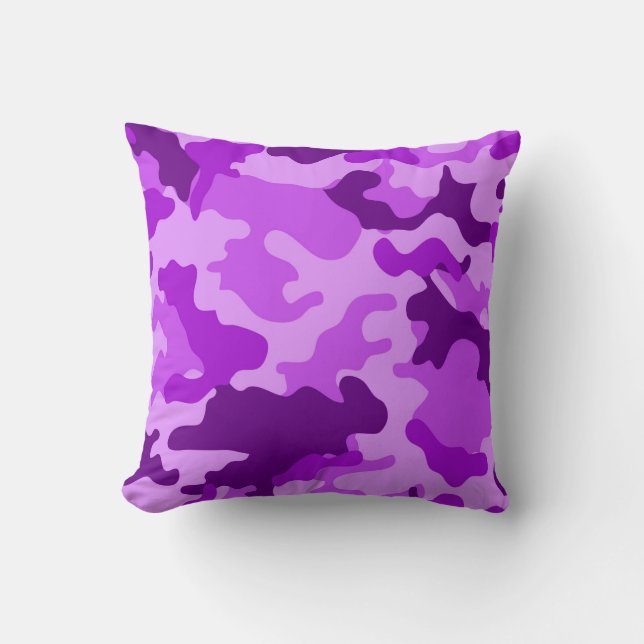 Violet Camo Mönster Dekorativ kudde (Framsida)