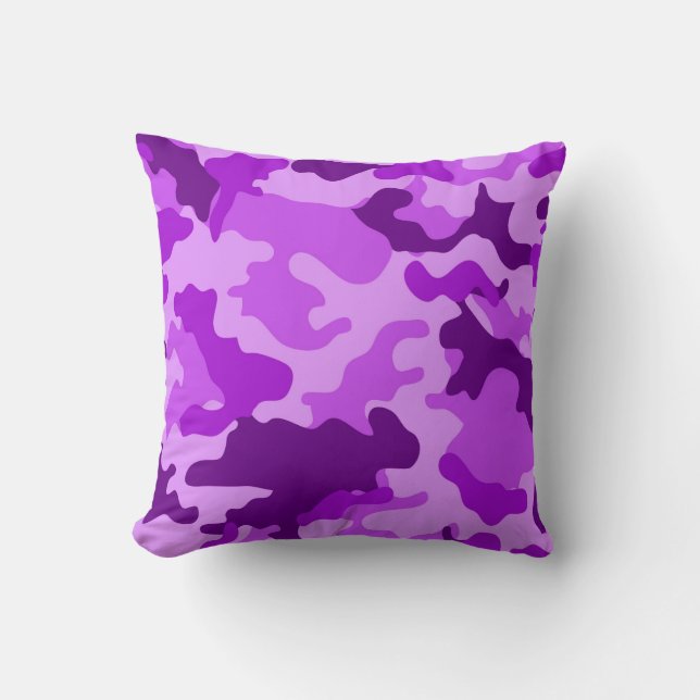 Violet Camo Mönster Dekorativ kudde (Framsida)