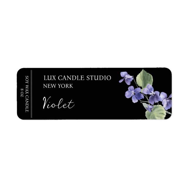 Violet Candle-etikett Returadress Etikett (Framsidan)