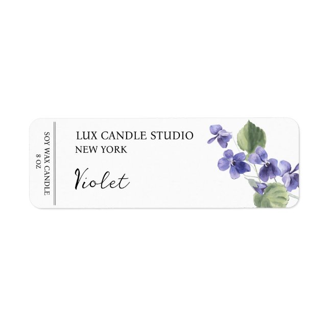 Violet Candle-etikett Returadress Etikett (Framsidan)