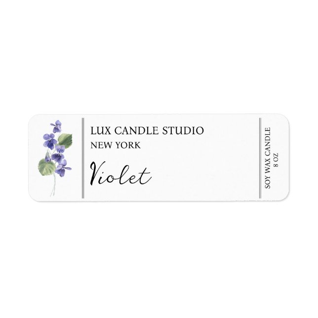 Violet Candle-etikett Returadress Etikett (Framsidan)