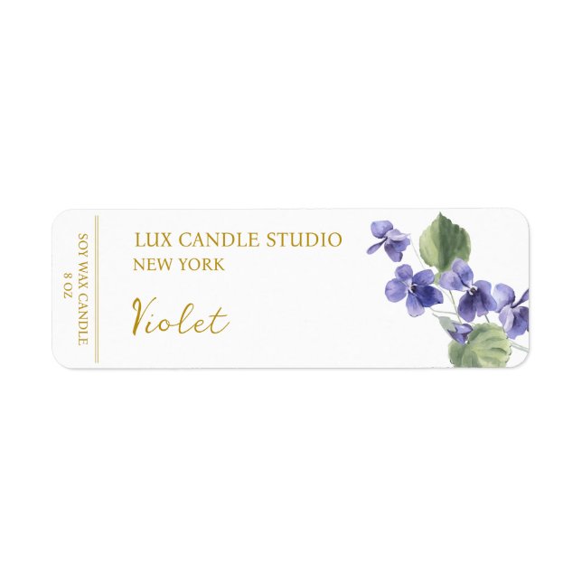 Violet Candle-etikett Returadress Etikett (Framsidan)
