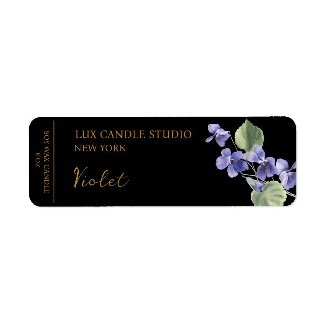 Violet Candle-etikett Returadress Etikett (Framsidan)