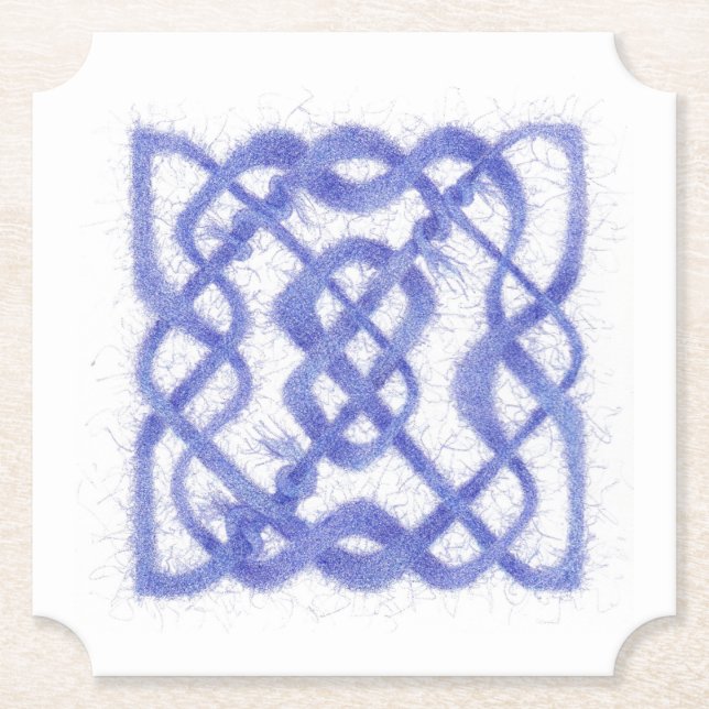 VIOLET CELTIC KNOT Biljett Shape Papper Underlägg (Framsida)