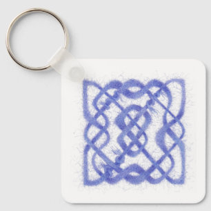 VIOLET CELTIC KNOT Square Aluminium Keychain Nyckelring