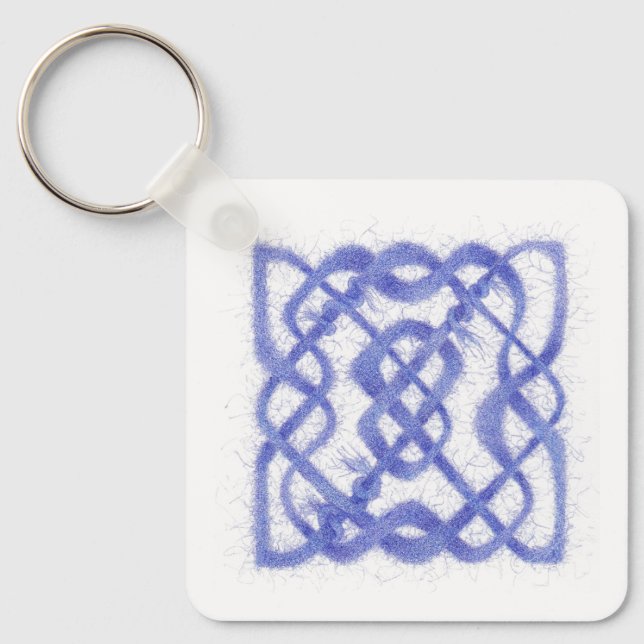 VIOLET CELTIC KNOT Square Aluminium Keychain Nyckelring (Framsida)