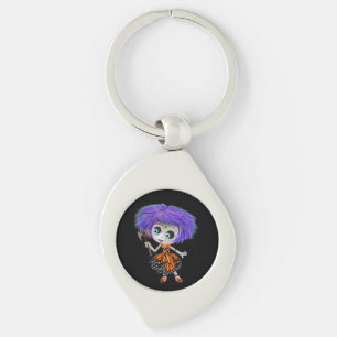Violet Charm Keychain Swirl Silverfärgad Nyckelring