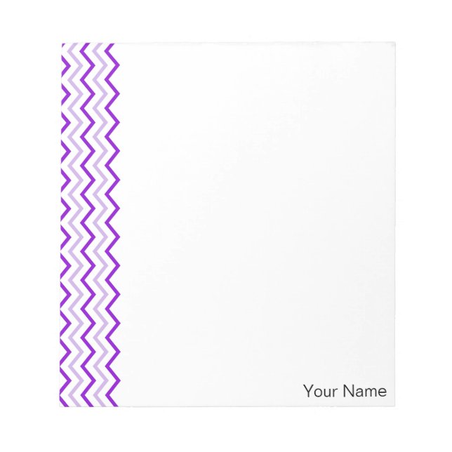 Violet Chevron Lodrät Zigzag Personlig Anteckningsblock (Framsida)