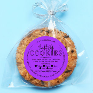 Violet Chocolate Chip Cookies Cottage Law Sticker Runt Klistermärke
