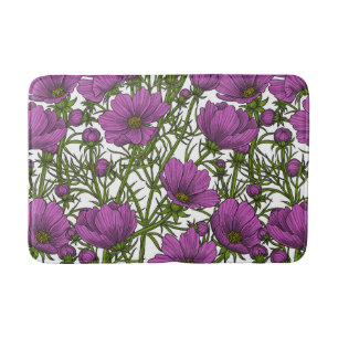 Violet cosmos blommor badrumsmatta