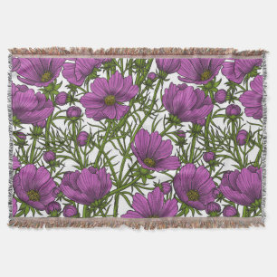 Violet cosmos blommor filt