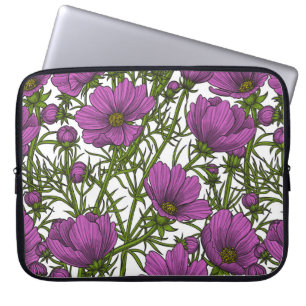 Violet cosmos blommor laptop fodral
