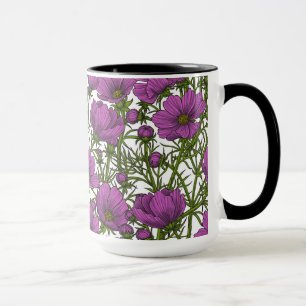 Violet cosmos blommor mugg