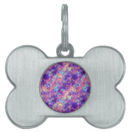 Violet Crumpled Struktur ID-bricka Husdjur