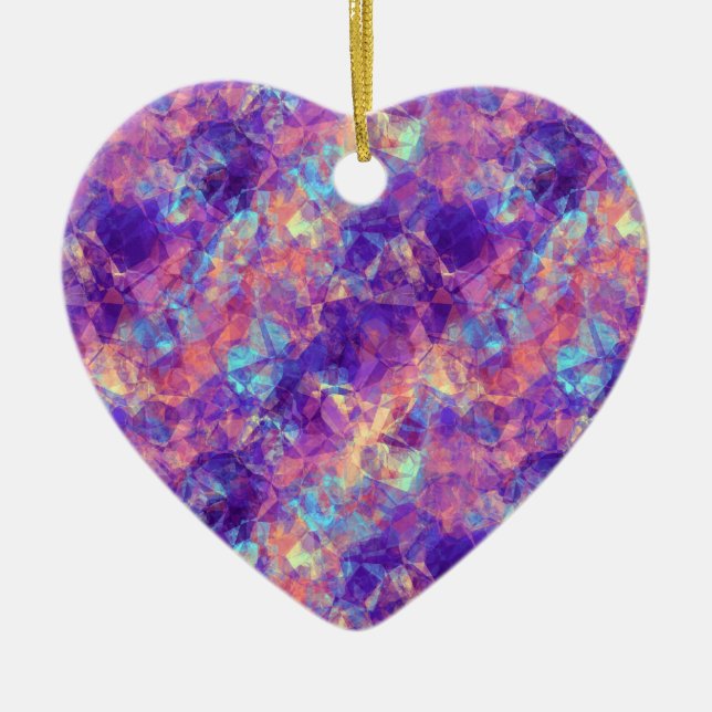 Violet Crumpled Struktur Julgransprydnad Keramik (Framsidan)