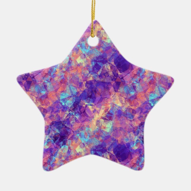 Violet Crumpled Struktur Julgransprydnad Keramik (Framsidan)