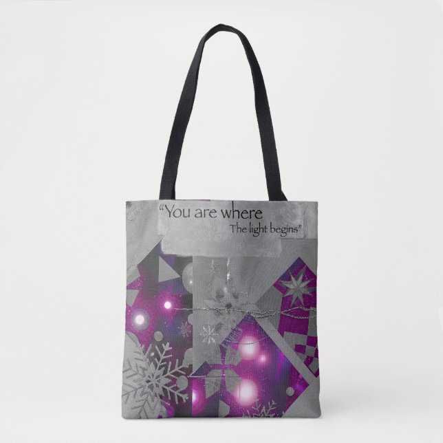 Violet Crystal Dream Tote Bag Tygkasse (Framsida)
