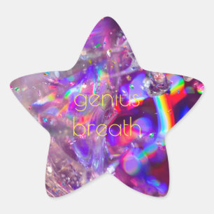 Violet Crystals Lila Rosa Rainbow Holograph2 Stjärnformat Klistermärke