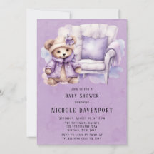 Violet Cute Nalle School Baby Shower