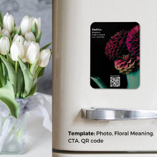 Violet Dahlia Bouquet Educational Fridge Magnet