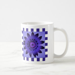 Violet Daisy Flower, Mönster Rand - Mugg