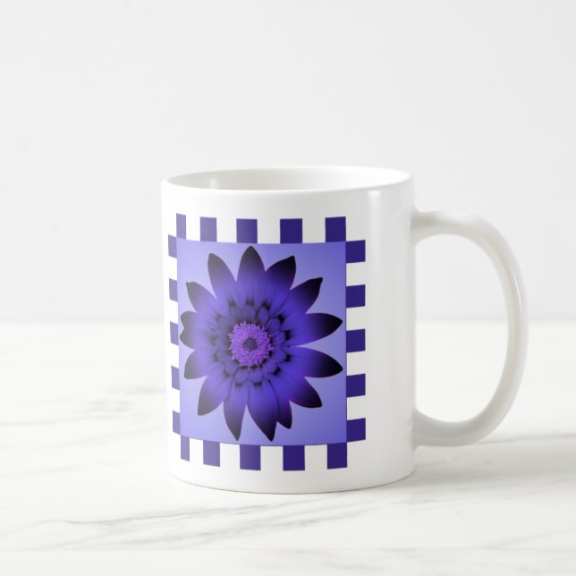 Violet Daisy Flower, Mönster Rand - Mugg (Höger)