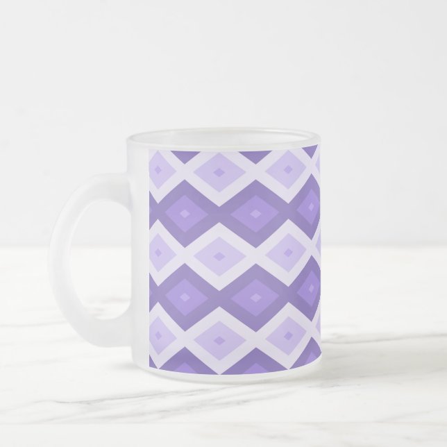 Violet diamant mönster frostad glasmugg (Vänster)